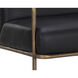 Lathan Charcoal Black Leather Lounge Chair